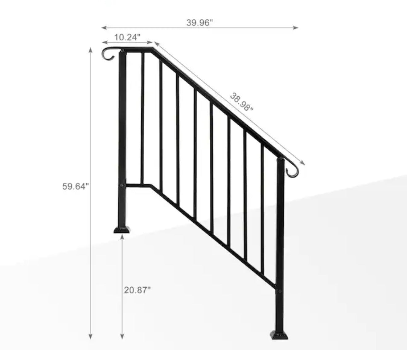 Stair Case Hand Railing (3-4 Steps)