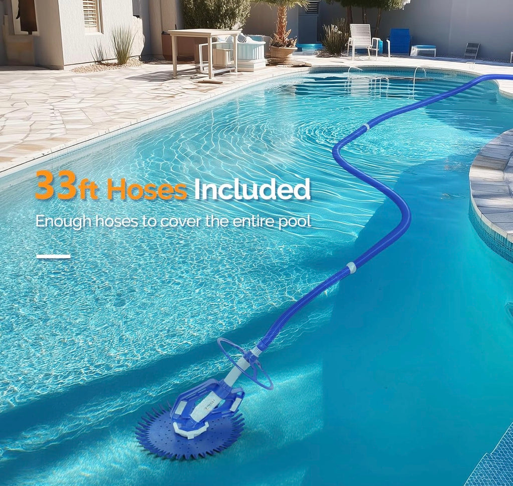 Pool Vacuum Cleaner Automatic Sweeper Swimming Pool Creepy Crawler Vacuum with 33FT Hoses