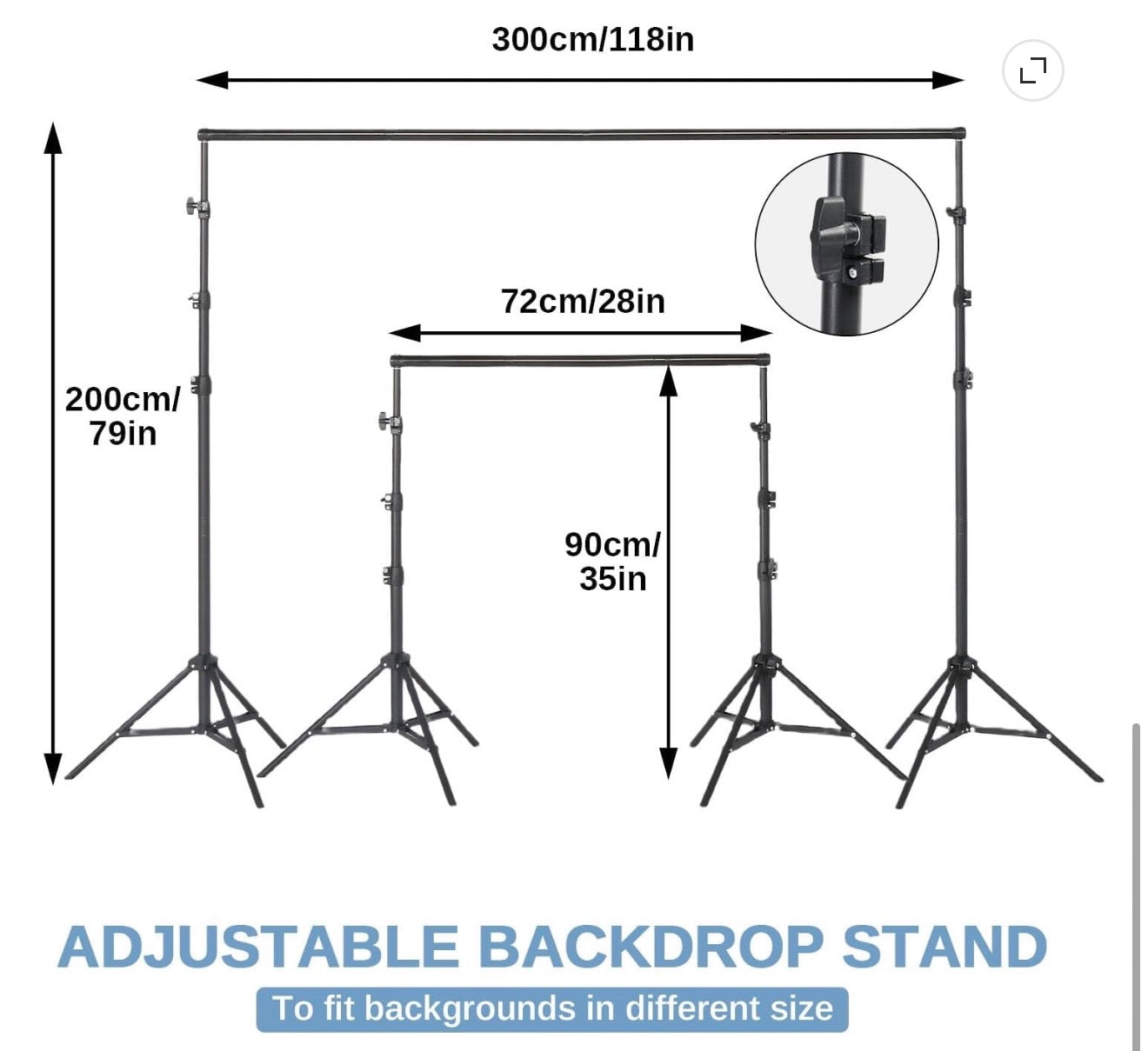 Professional Photo Backdrop Stand Kit — 6.4 x 10FT Adjustable Background Support System
